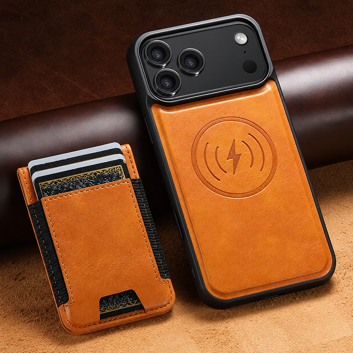 Detachable Card Holder Leather Case for iPhone