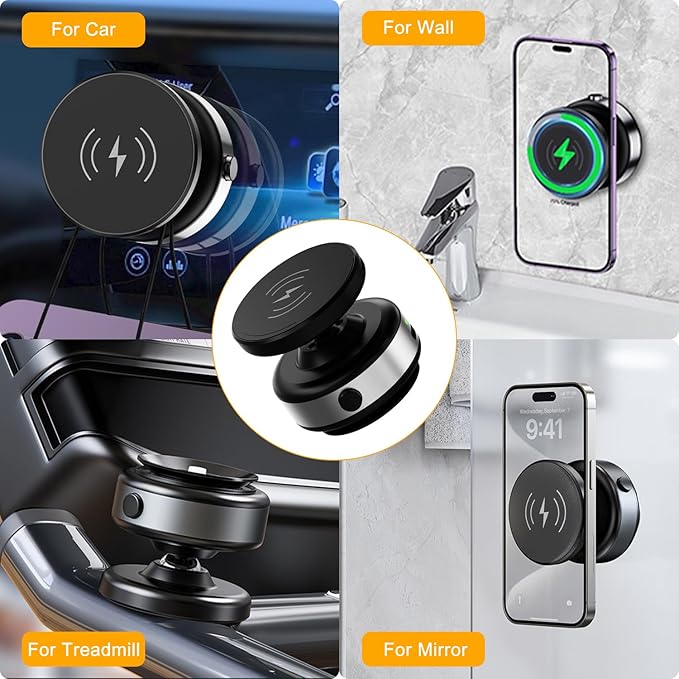 New Vacuum Magnetic Phone Holder With Wireless Charging