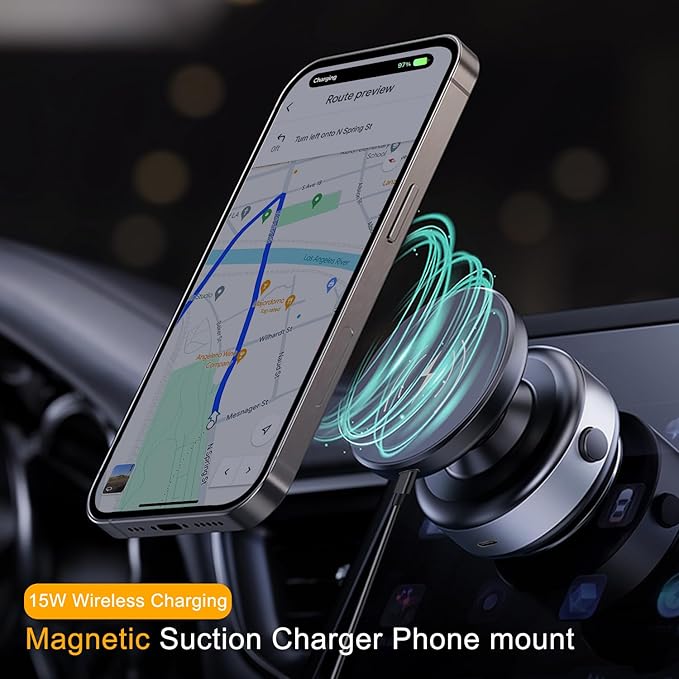 New Vacuum Magnetic Phone Holder With Wireless Charging