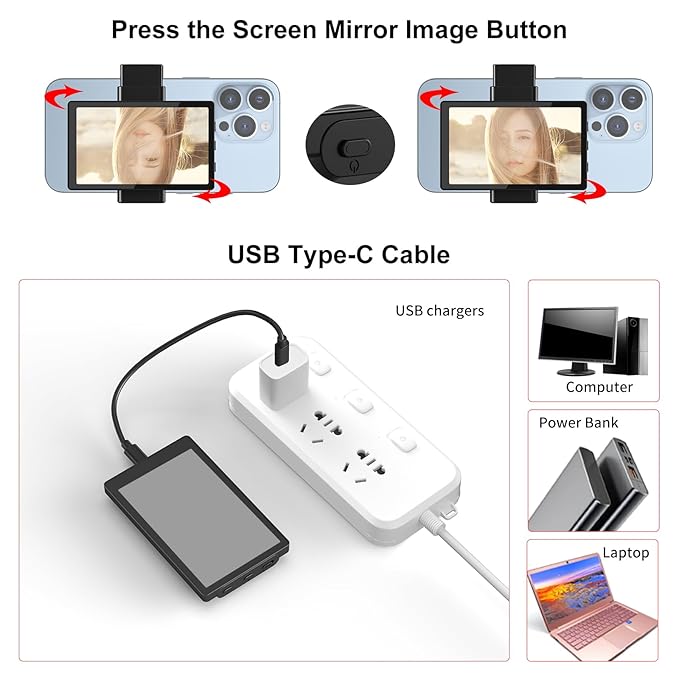 Vlog Selfie Monitor Screen For iPhone And Android