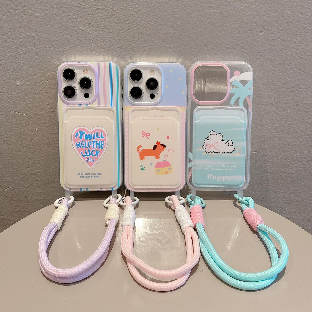 FancyArt CardHolder Case With Lanyard For iPhone