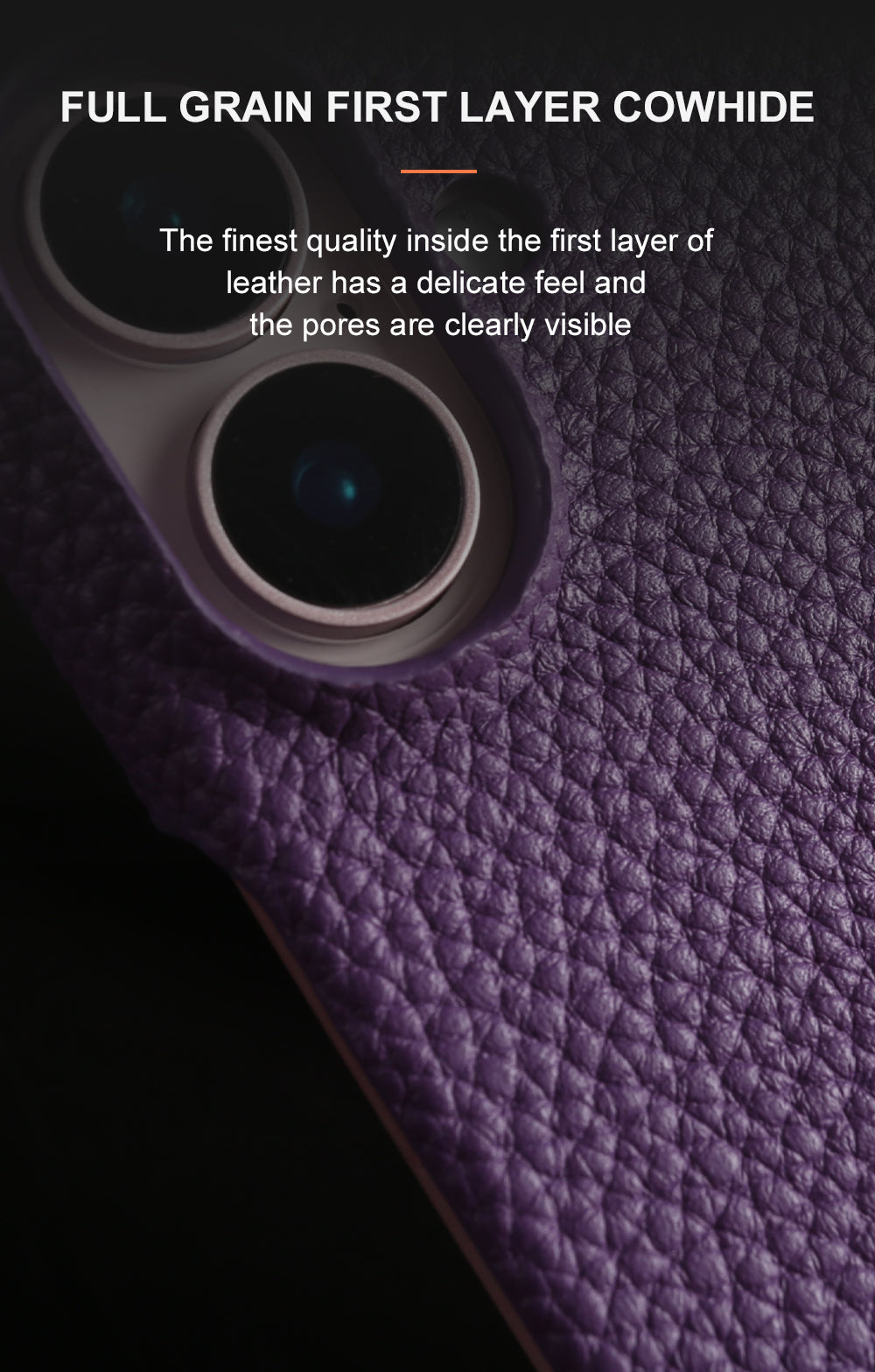 Luxury Real Leather Phone Case with MagSafe (Lychee Pattern)