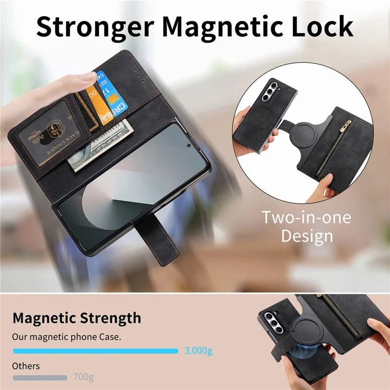 ZipperDetachable Flip Case For Samsung Fold