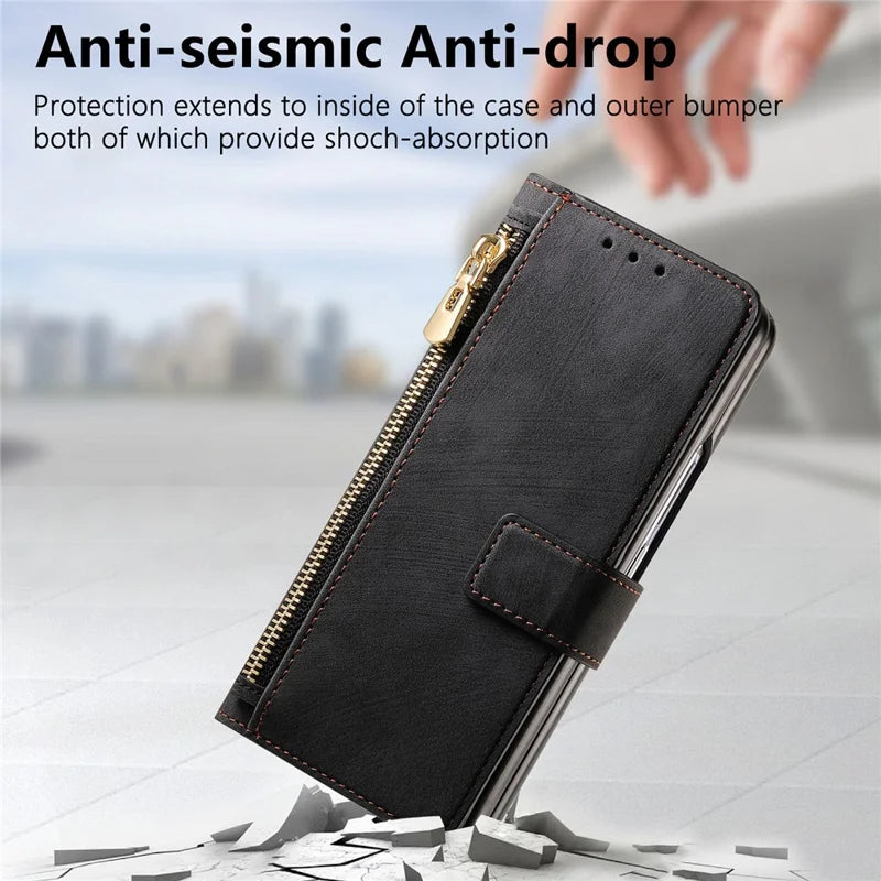 ZipperDetachable Flip Case For Samsung Fold
