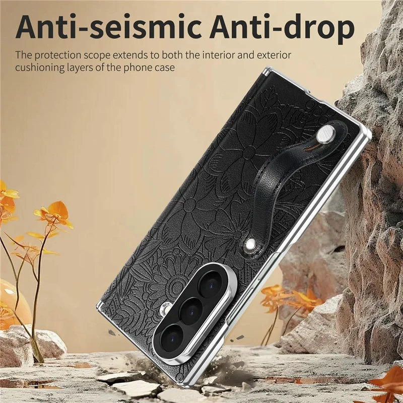 Pattern Leather Case For Samsung Fold