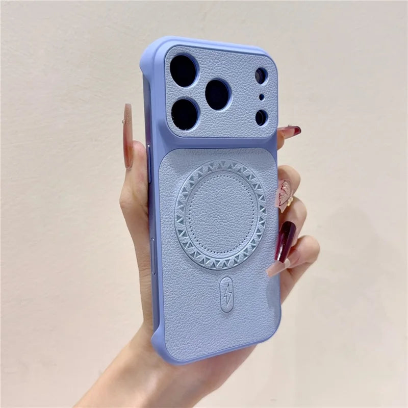 Borderless Litchi Texture PU Leather Case For iPhone