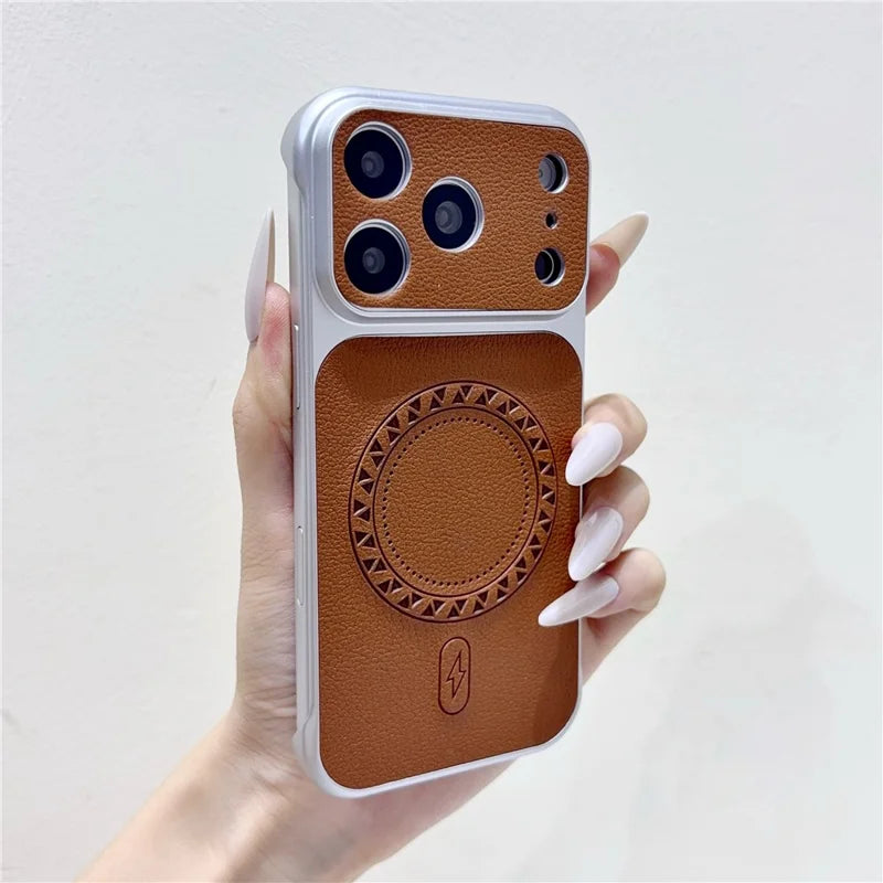 Borderless Litchi Texture PU Leather Case For iPhone