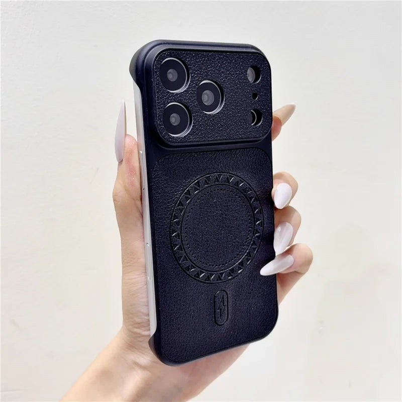 Borderless Litchi Texture PU Leather Case For iPhone