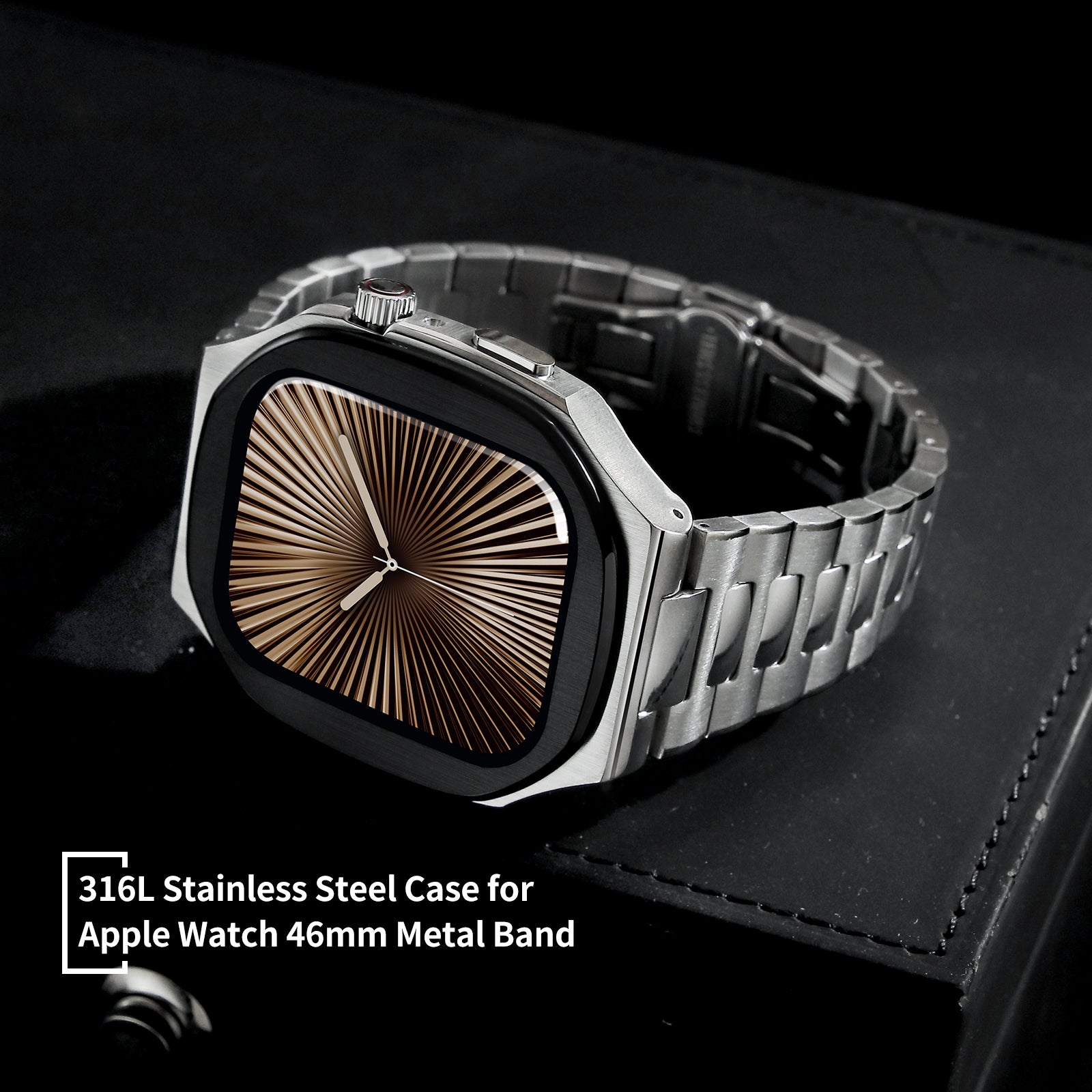 Slim Steel Band Silver Watch Case 46MM