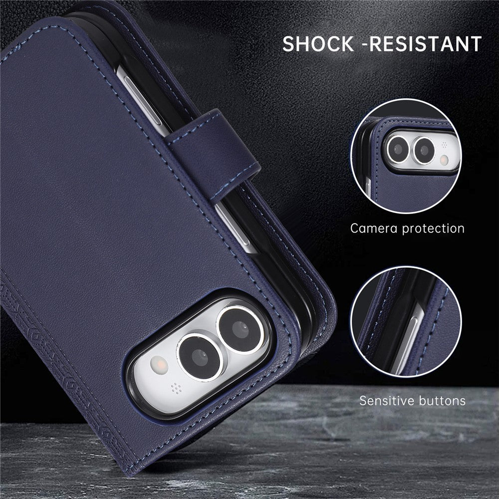 Magnetic Rhombus Leather Wallet Case For iPhone Duo