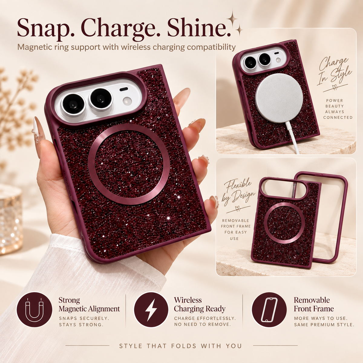 Glitter Diamond Hard Phone Case for iPhone Duo