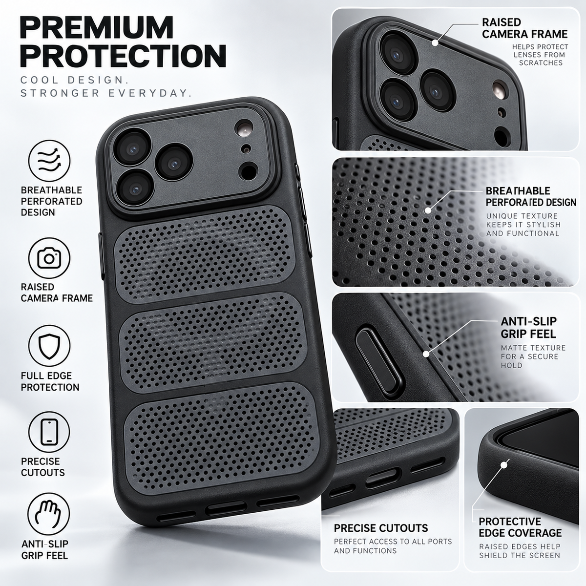 Heat Dissipation Mesh Phone Case for iPhone