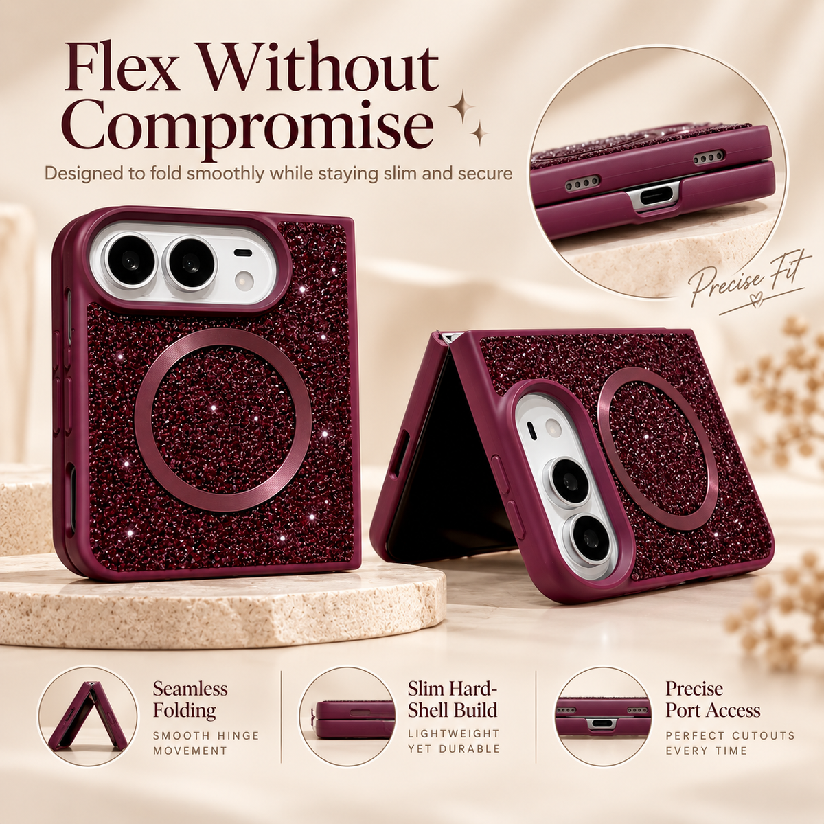 Glitter Diamond Hard Phone Case for iPhone Duo