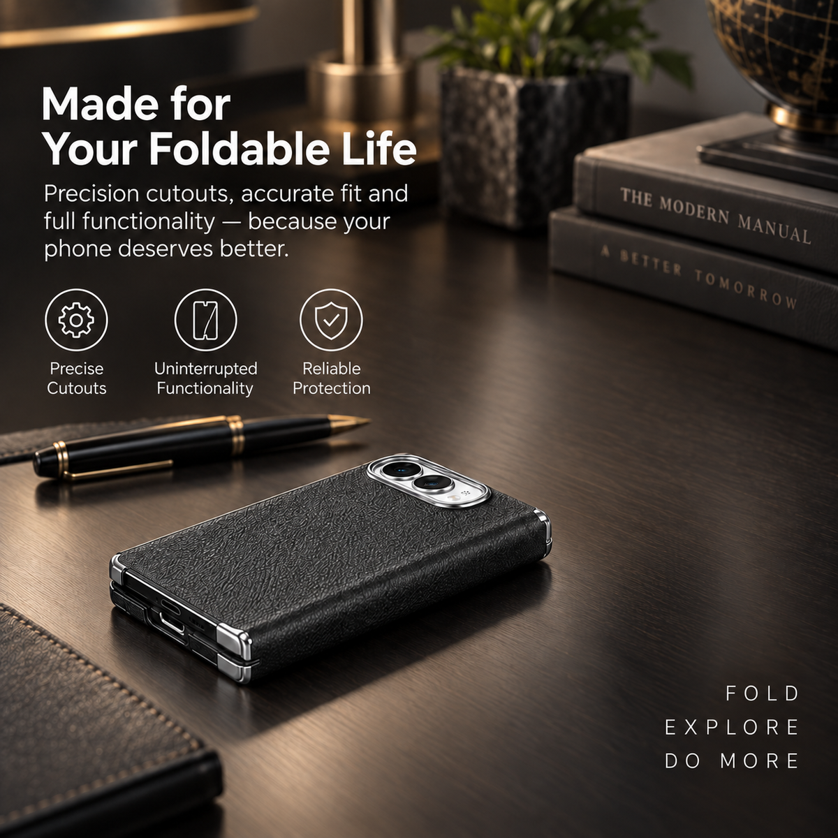 Hard PC PU Leather Case For iPhone Duo