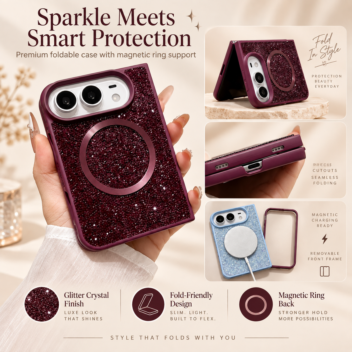 Glitter Diamond Hard Phone Case for iPhone Duo