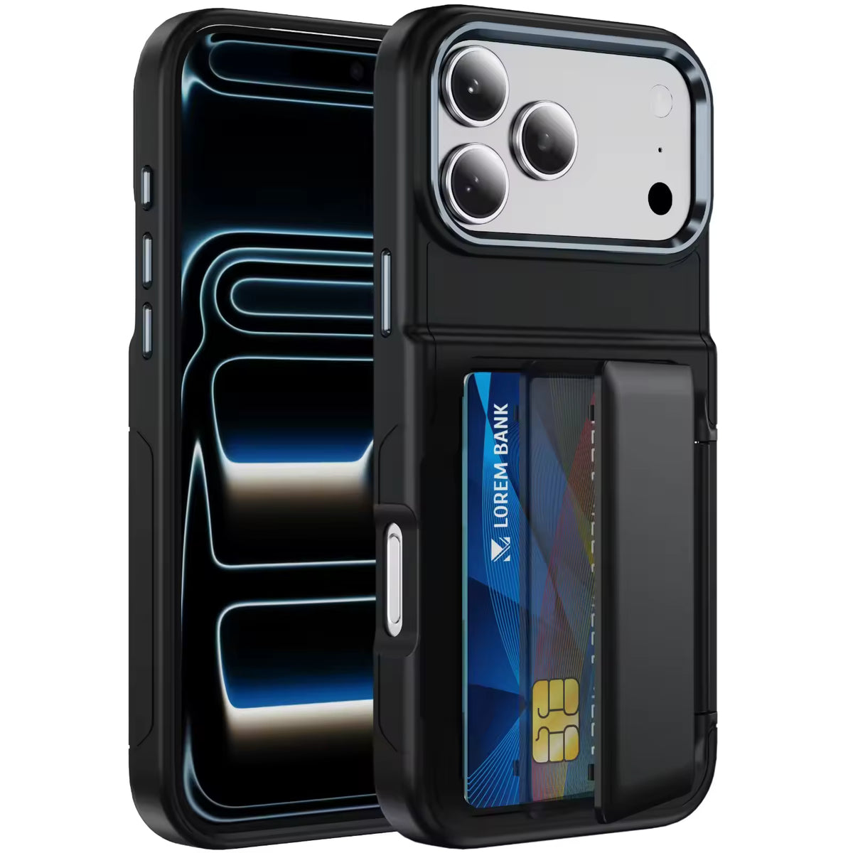 Dual Card Holder & Wallet Phone Case For iPhone