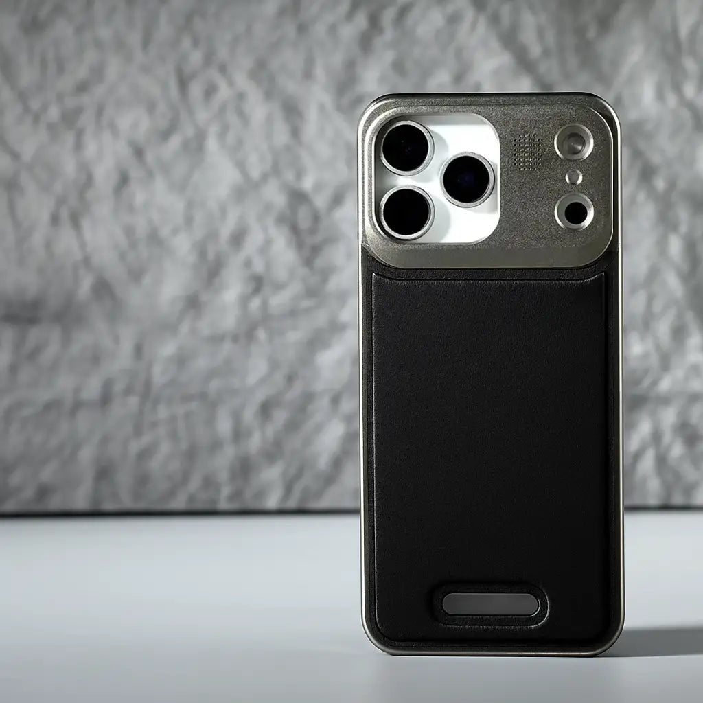 Luxury Leather Metal iPhone Case with magsafe