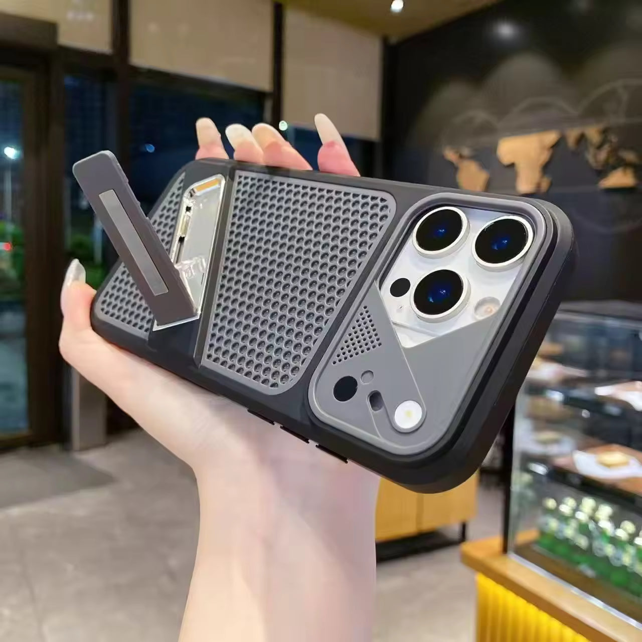 TPU Dissipation Kickstand Case For iPhone
