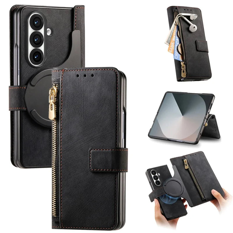 ZipperDetachable Flip Case For Samsung Fold