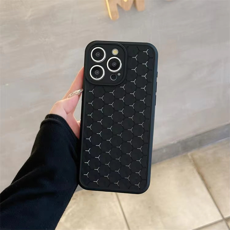 Hexagon Design Heat Dissipation TPU Case For iPhone