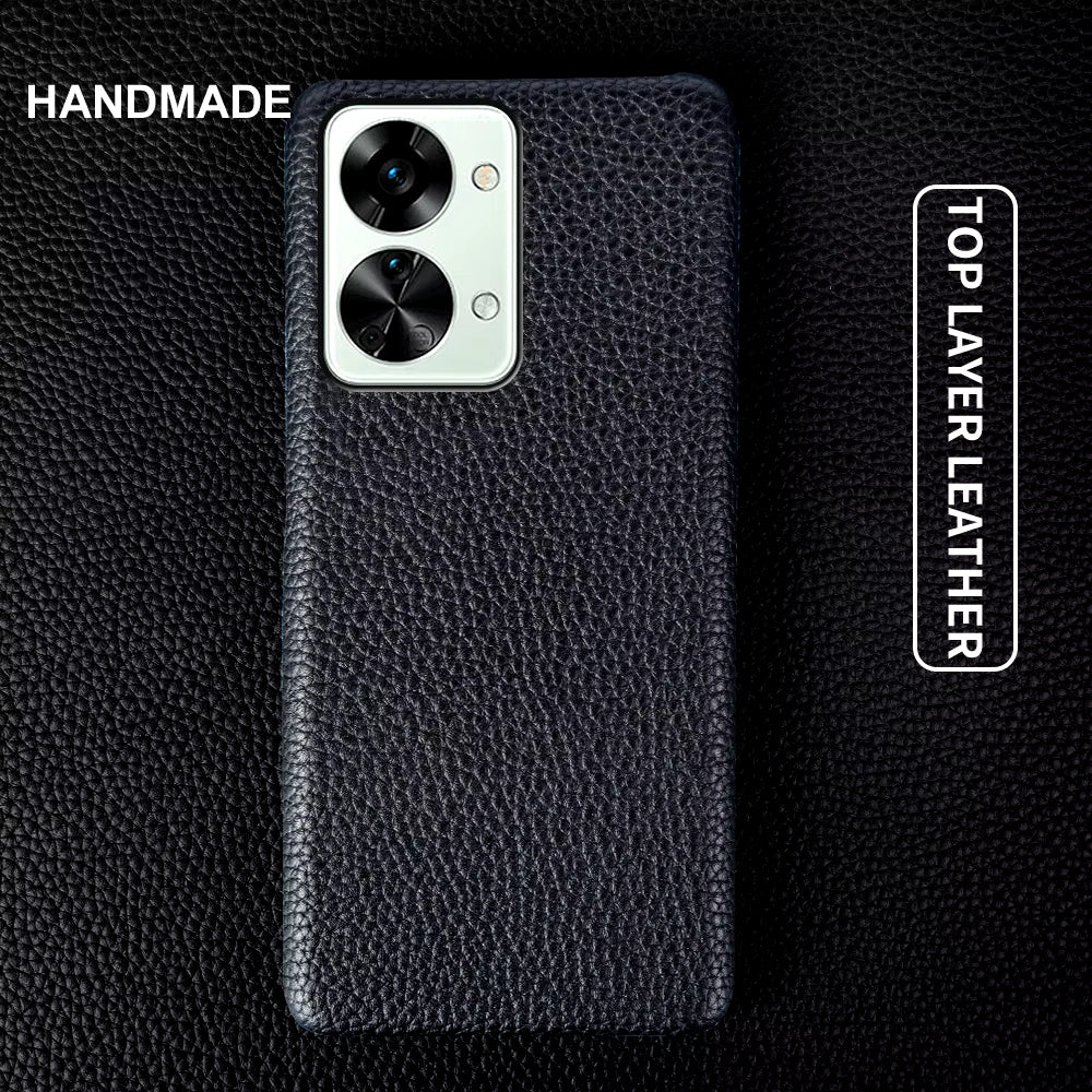 Genuine Leather Lychee Pattern Case For OnePlus Nord