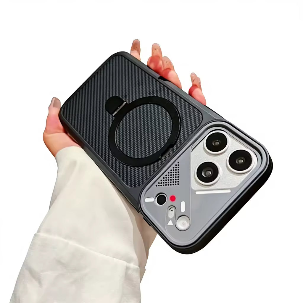 CarbonShield Ring Stand Case For iPhone