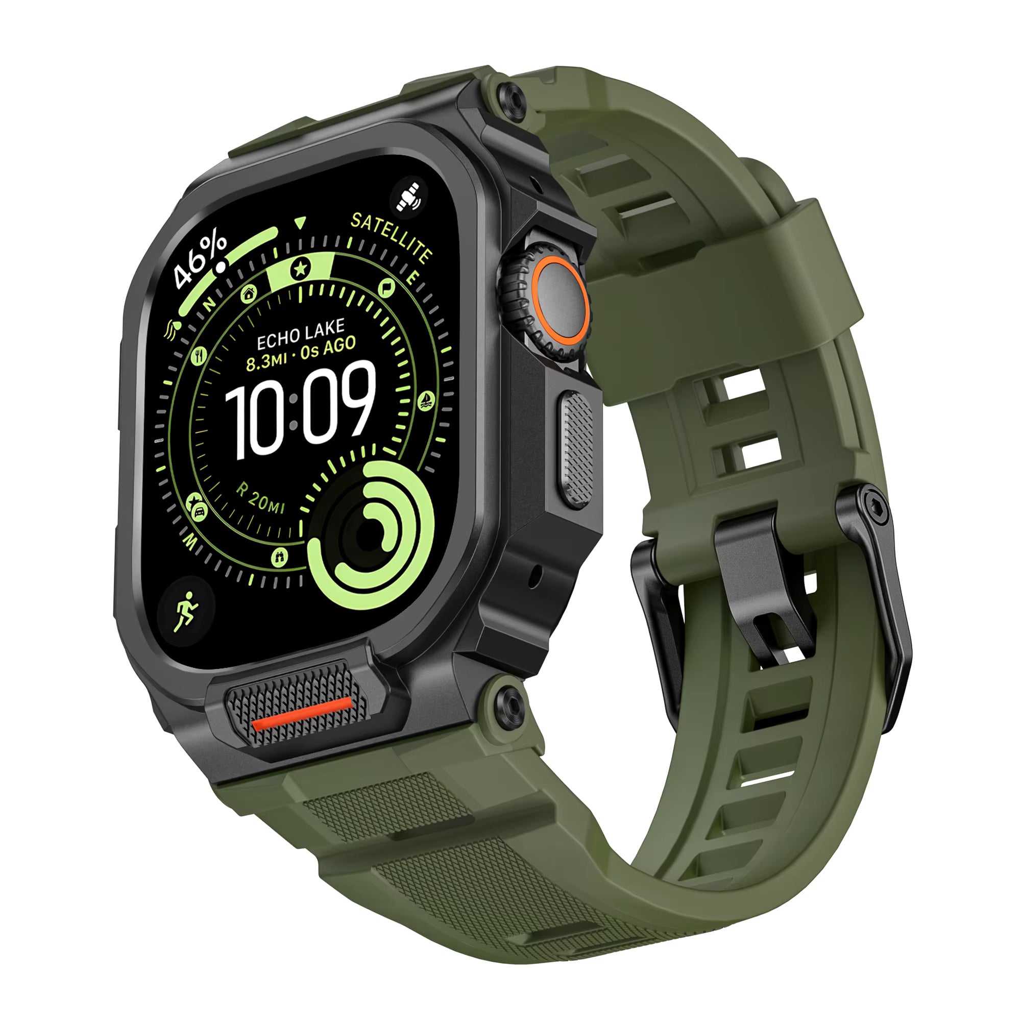 Army Rugged Silicone Bracelet With Metal Case 49mm