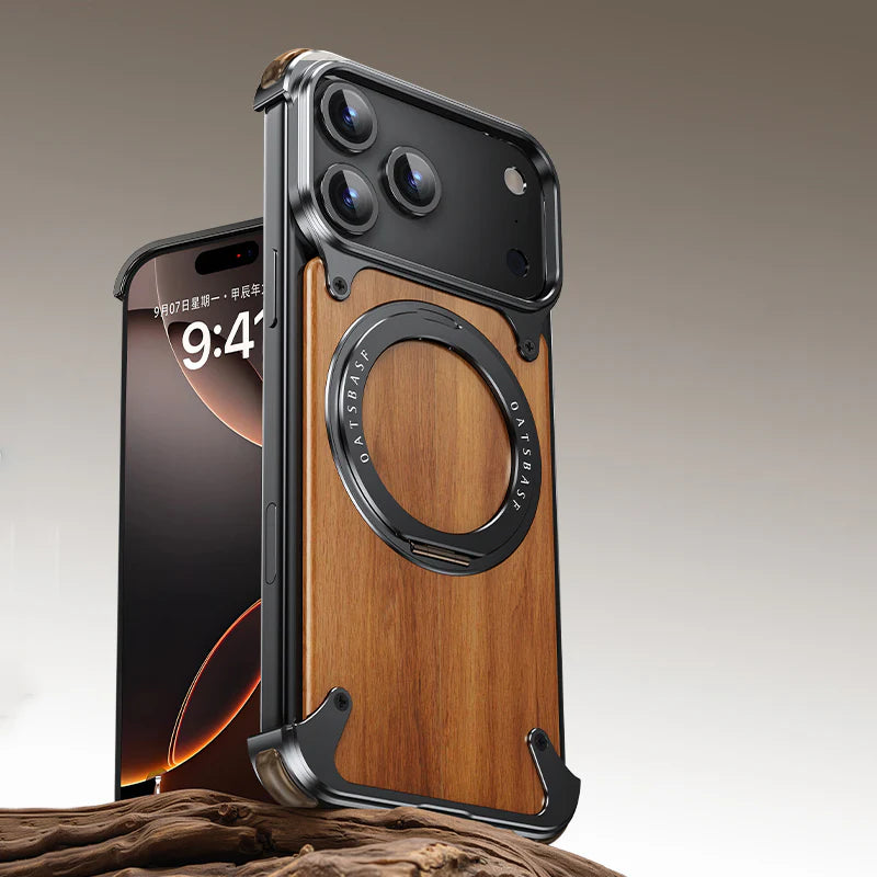 Auriglo Walnut Lens Protection - iPhone Case