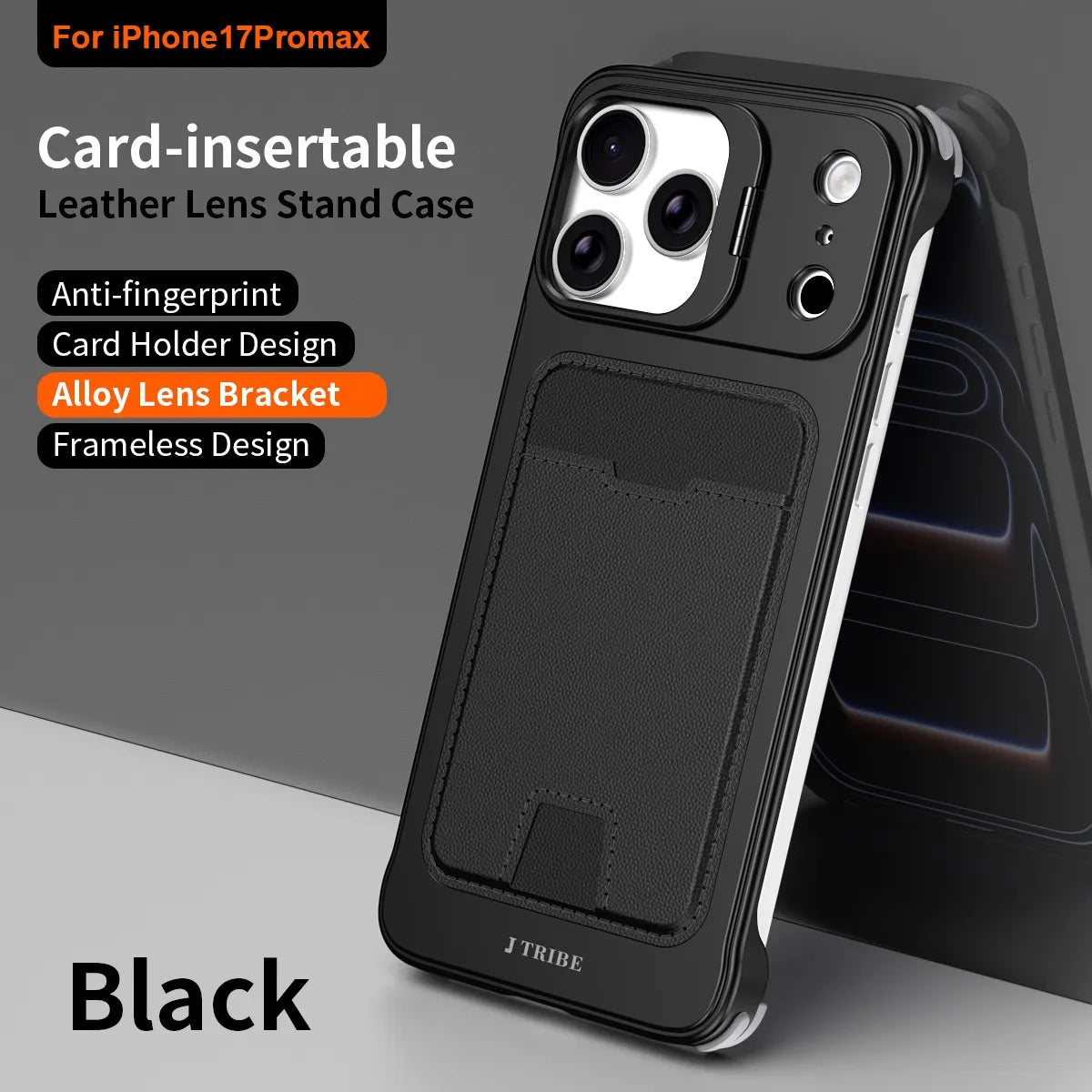 Frameless Metal Card Holder Case For iPhone