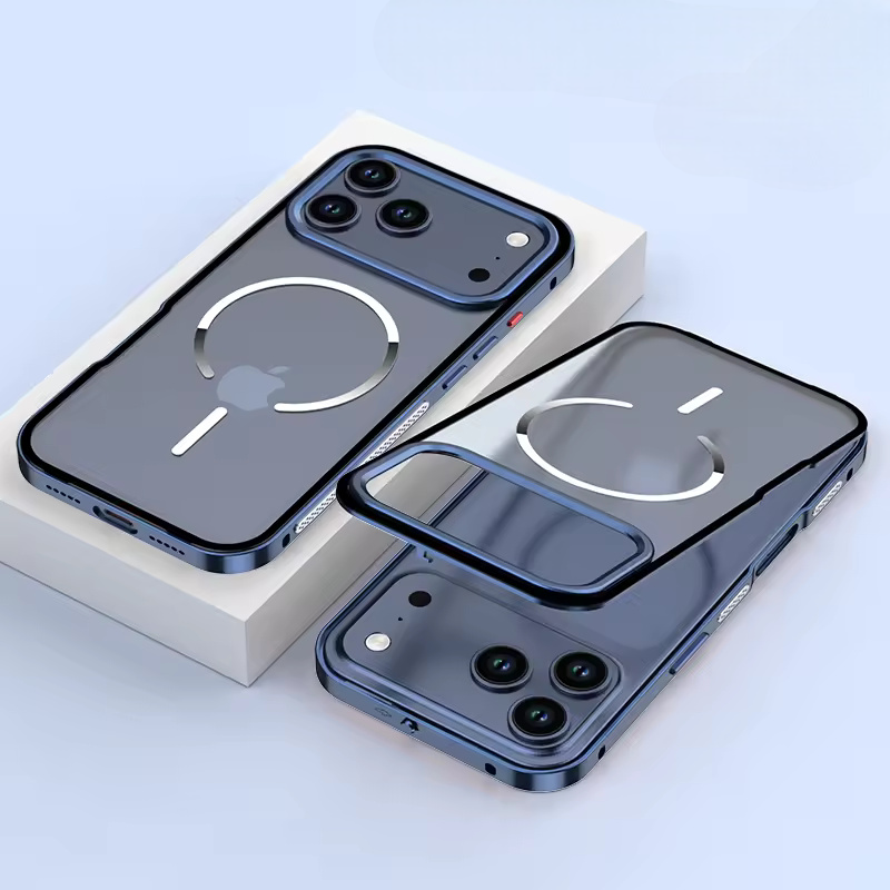 Aluminium Frame Glass Back Case For iPhone