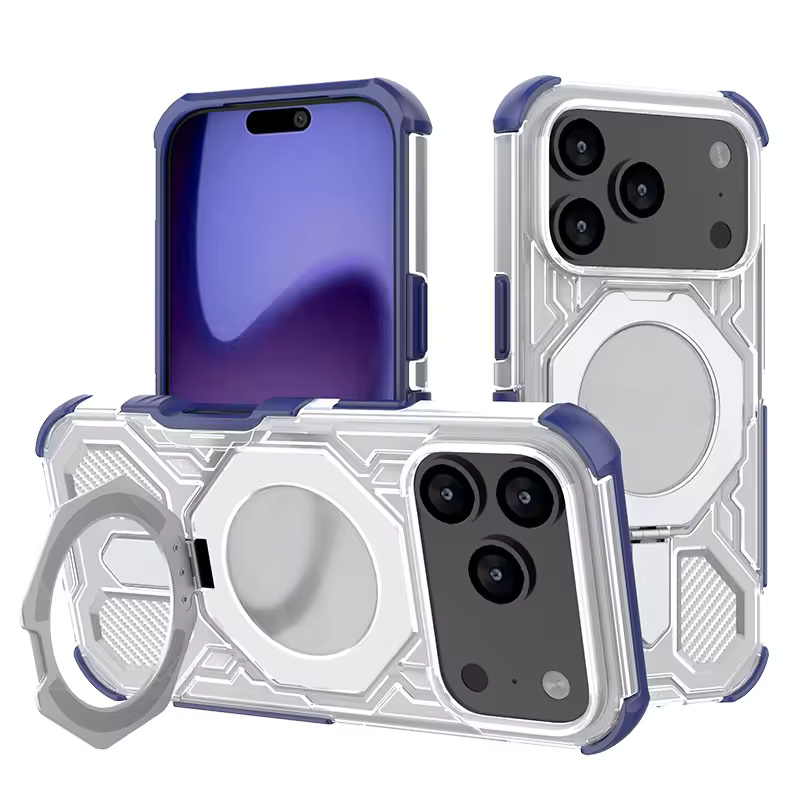Clear Shockproof Magnetic Kickstand Case For iPhone
