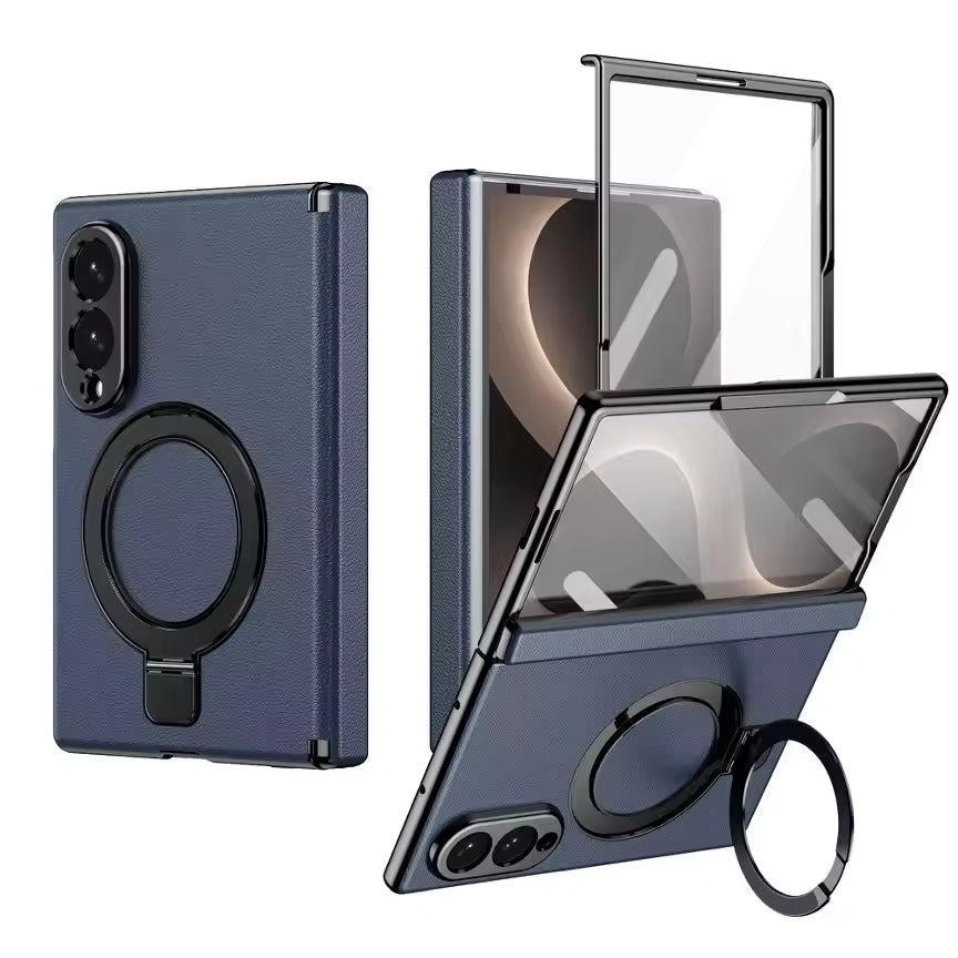 Bracket Leather Case For Samsung Fold