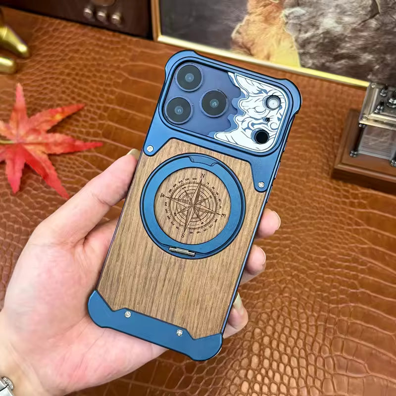 Compass WoodMetal Case For iPhone