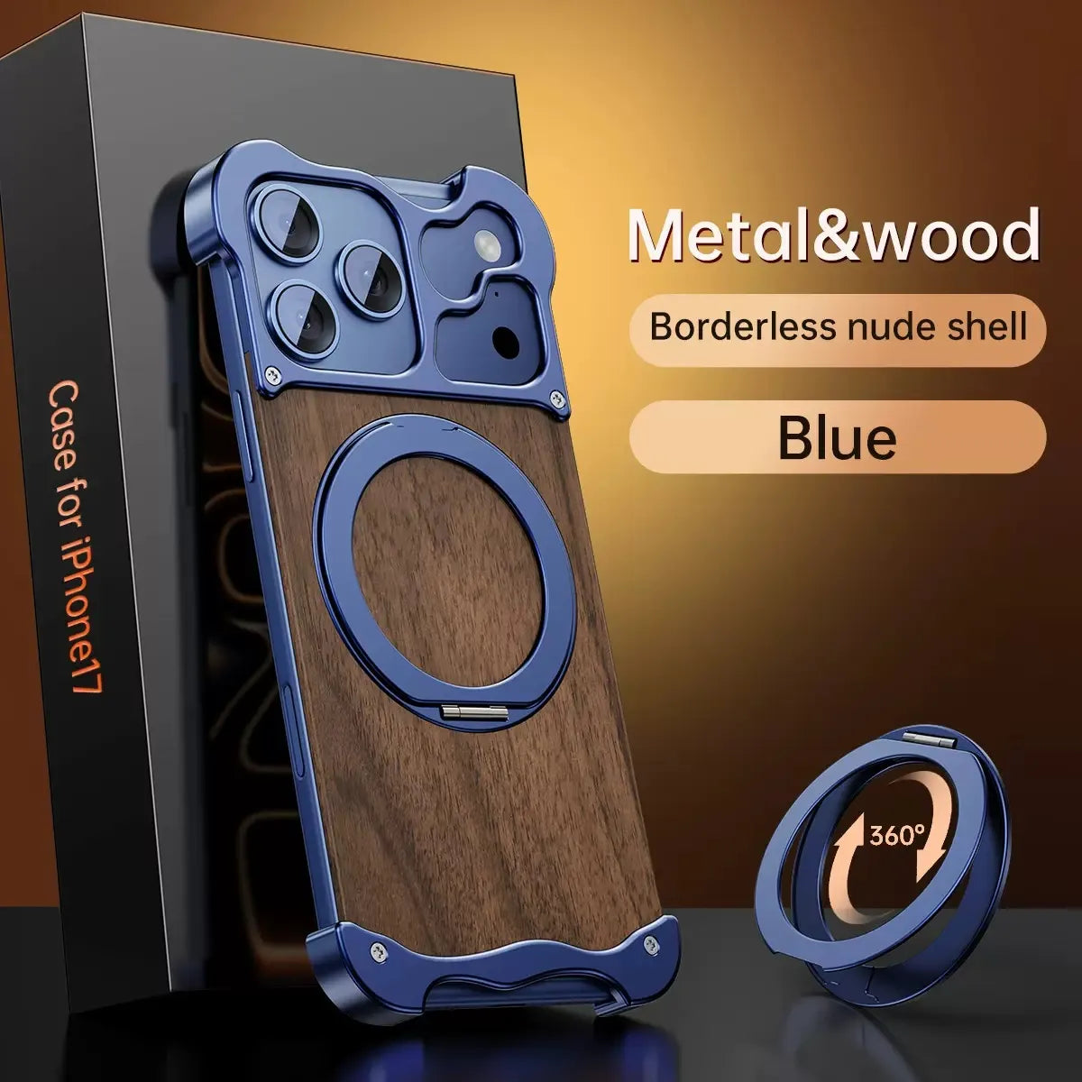Minimalist Wood Metal Case For iPhone
