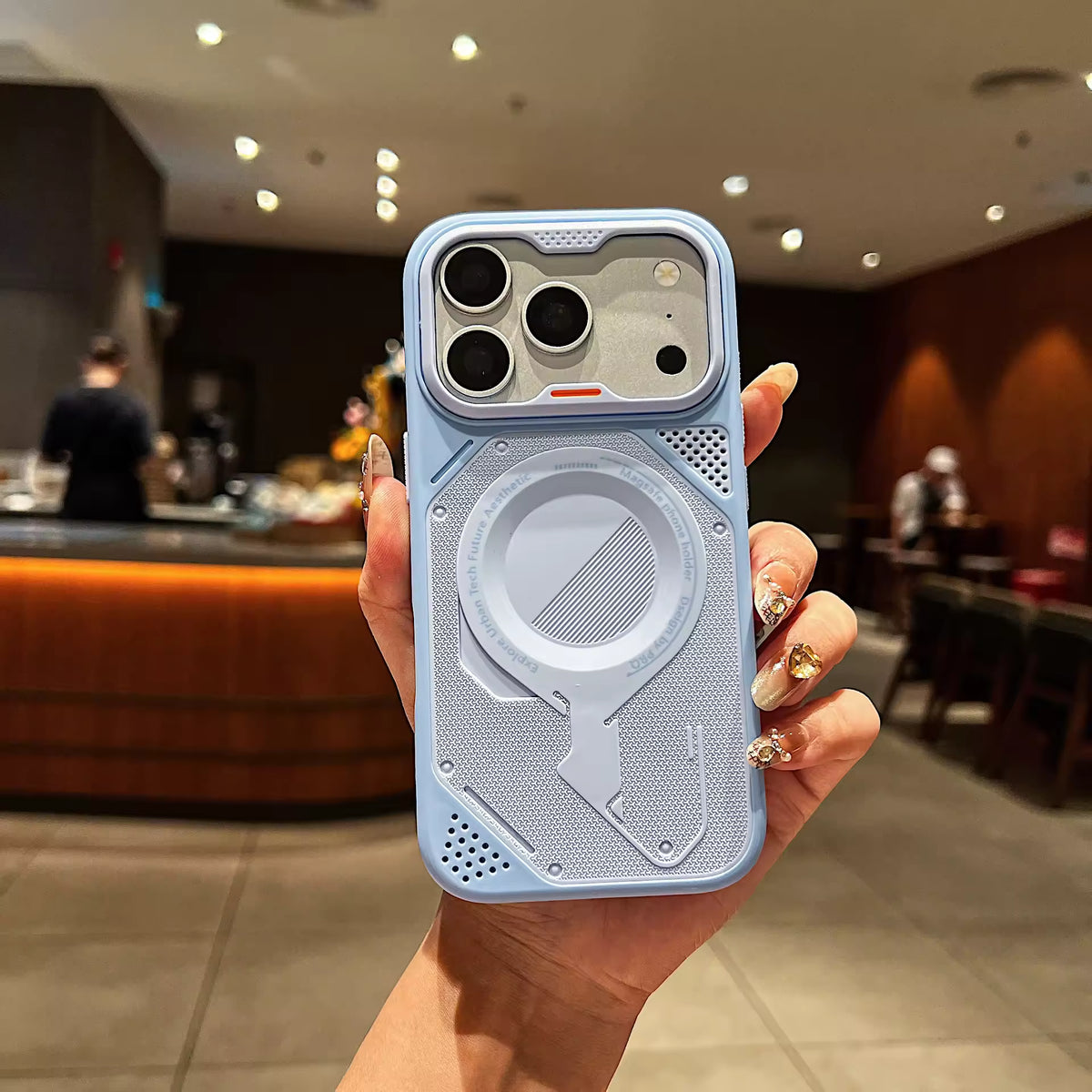 Stylish PC Magnetic Phone Case with Ring Stand for iPhone