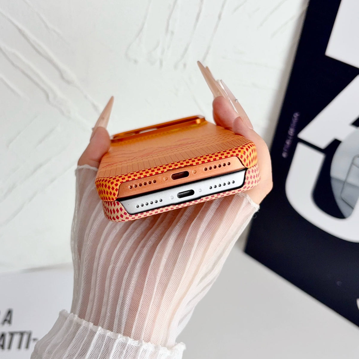 Textured Colour Magnetic Carbon Fiber Case for iPhone
