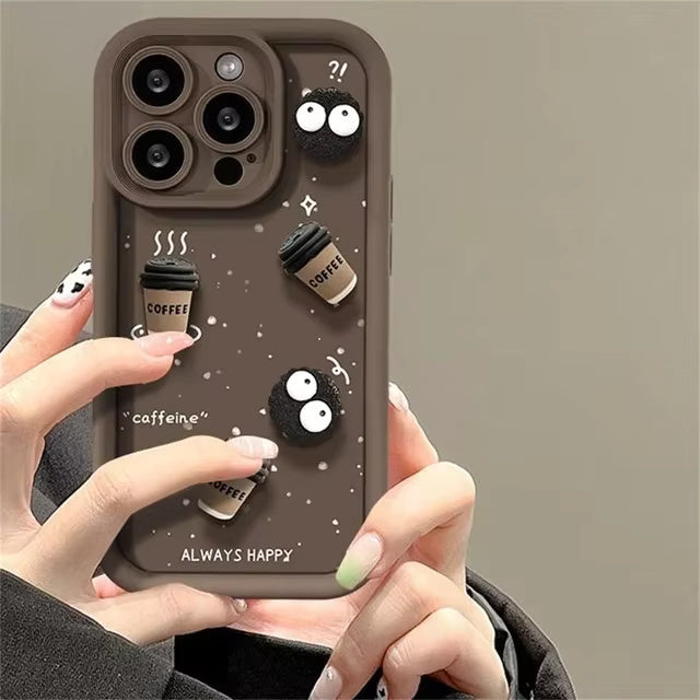 3D Coffee Silicon Case For iPhone