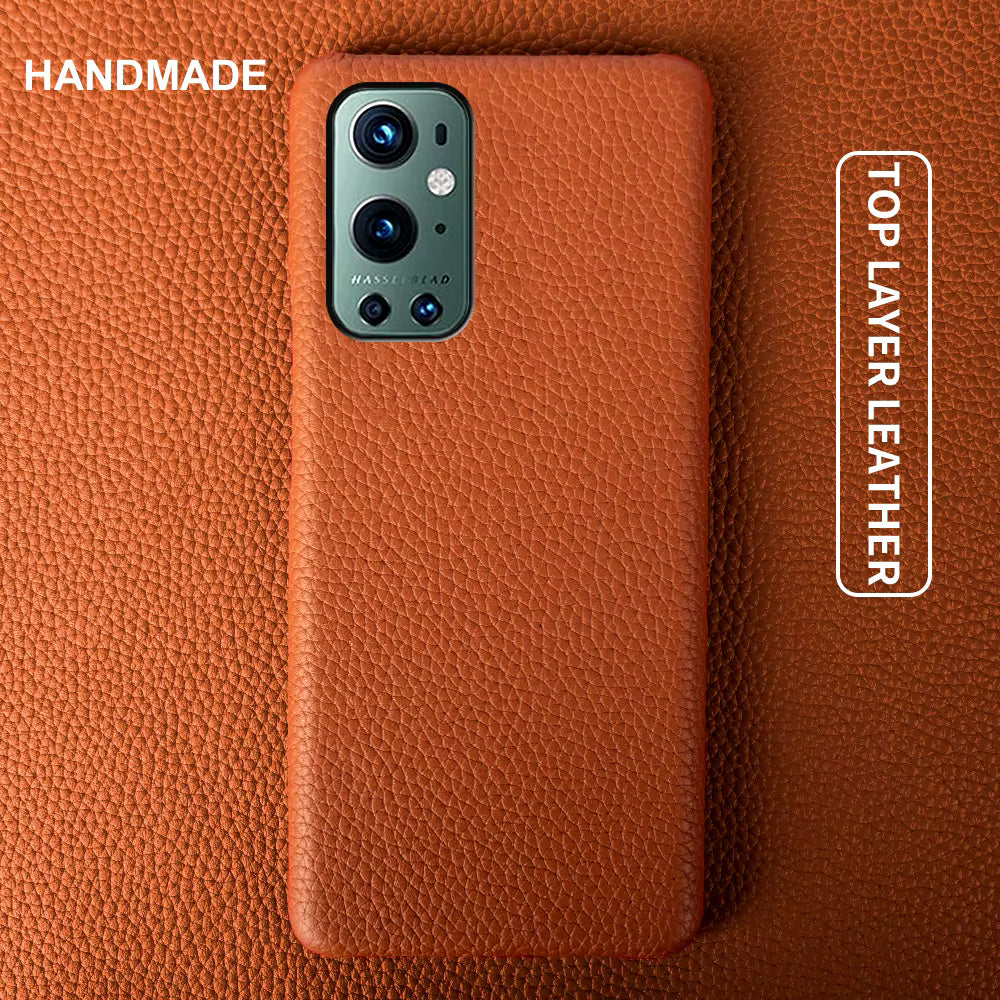 Genuine Leather Lychee Pattern Case For OnePlus