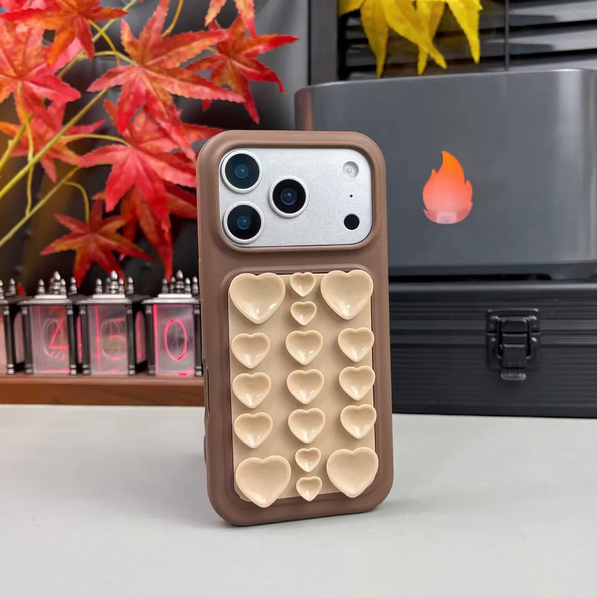 3D Heart StickyPad Case For iPhone