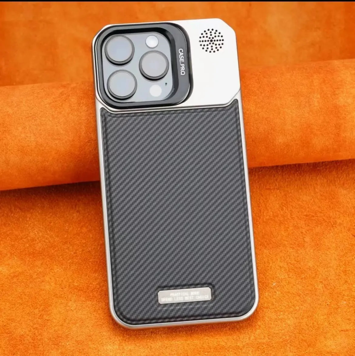 LensHolder Leather Metal Case For iPhone