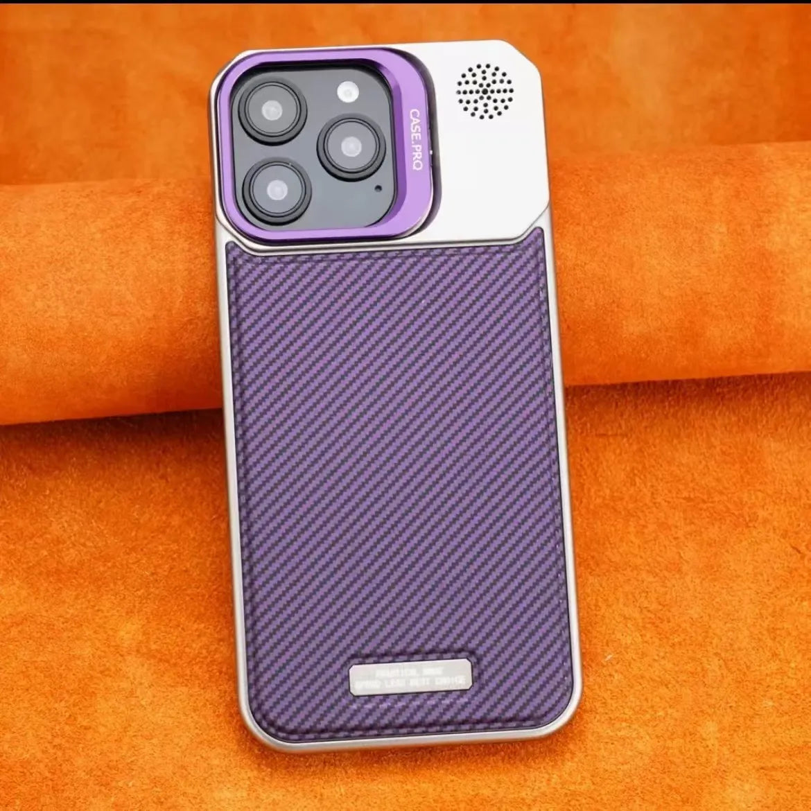 LensHolder Leather Metal Case For iPhone