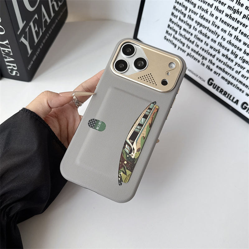 Texture Card Slots Holder Protective Case for iPhone