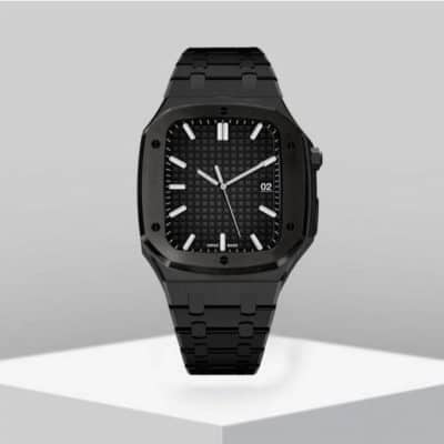 Auriglo  Style Luxury Stainless Steel Case with Metal Belt (45MM) –   Black