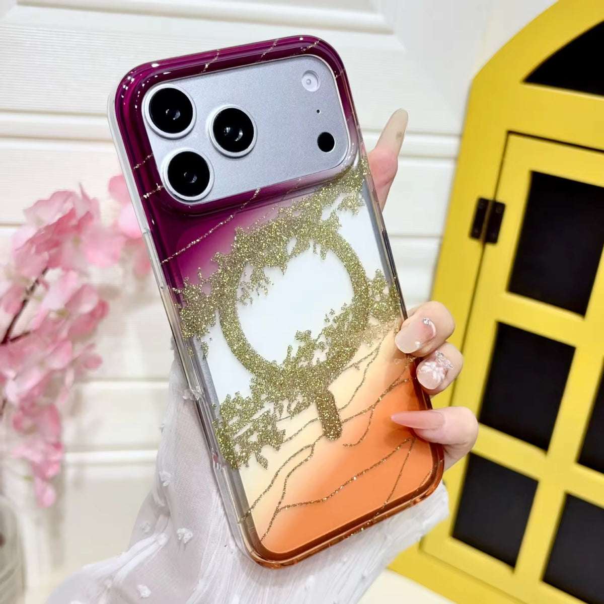 Gradient Glitter Case with MagSafe For iphone