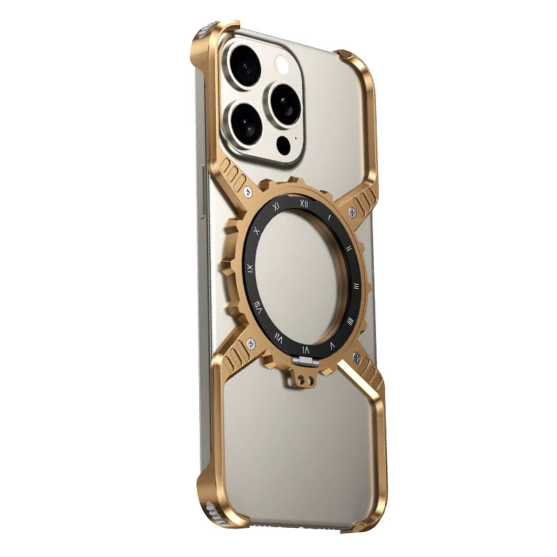 King X Mechanical Gear With Pivot Ring Stand Case For iPhone