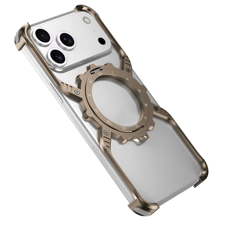 King X Mechanical Gear With Pivot Ring Stand Case For iPhone