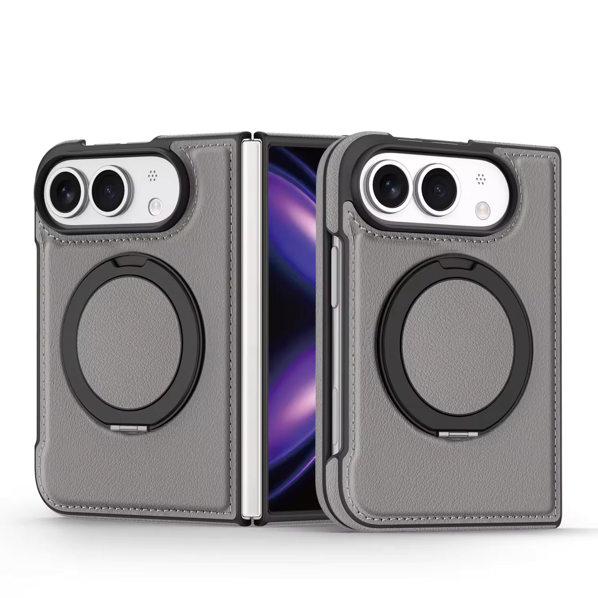 Leather 360 Magnetic Stand Case for iPhone Duo