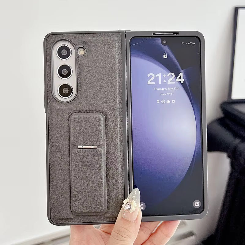 MetalHingeLeather Case For Samsung Fold