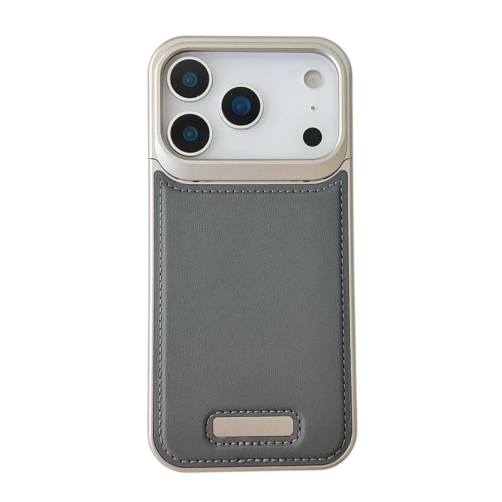 Pro Leather Metal Case For iPhone