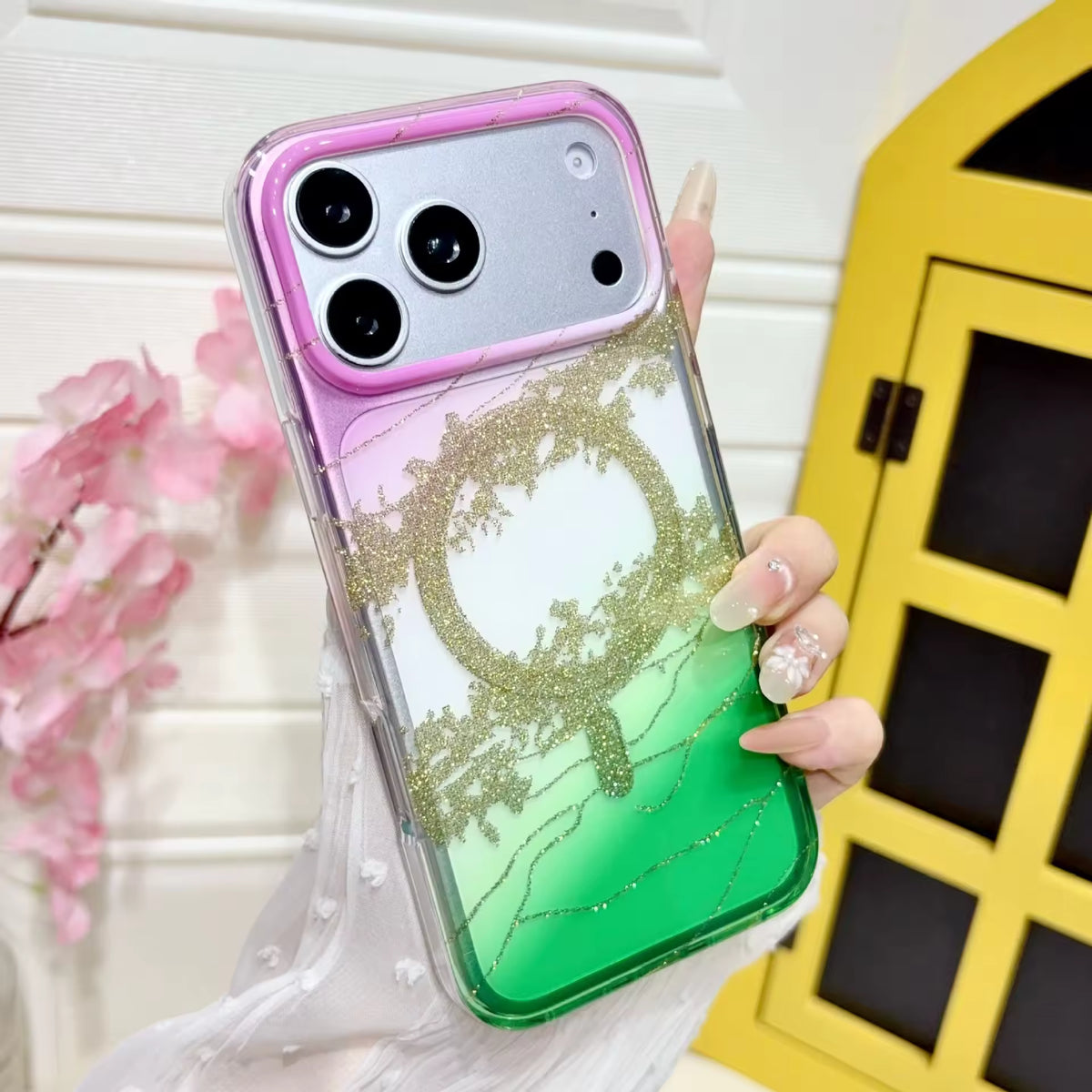 Gradient Glitter Case with MagSafe For iphone